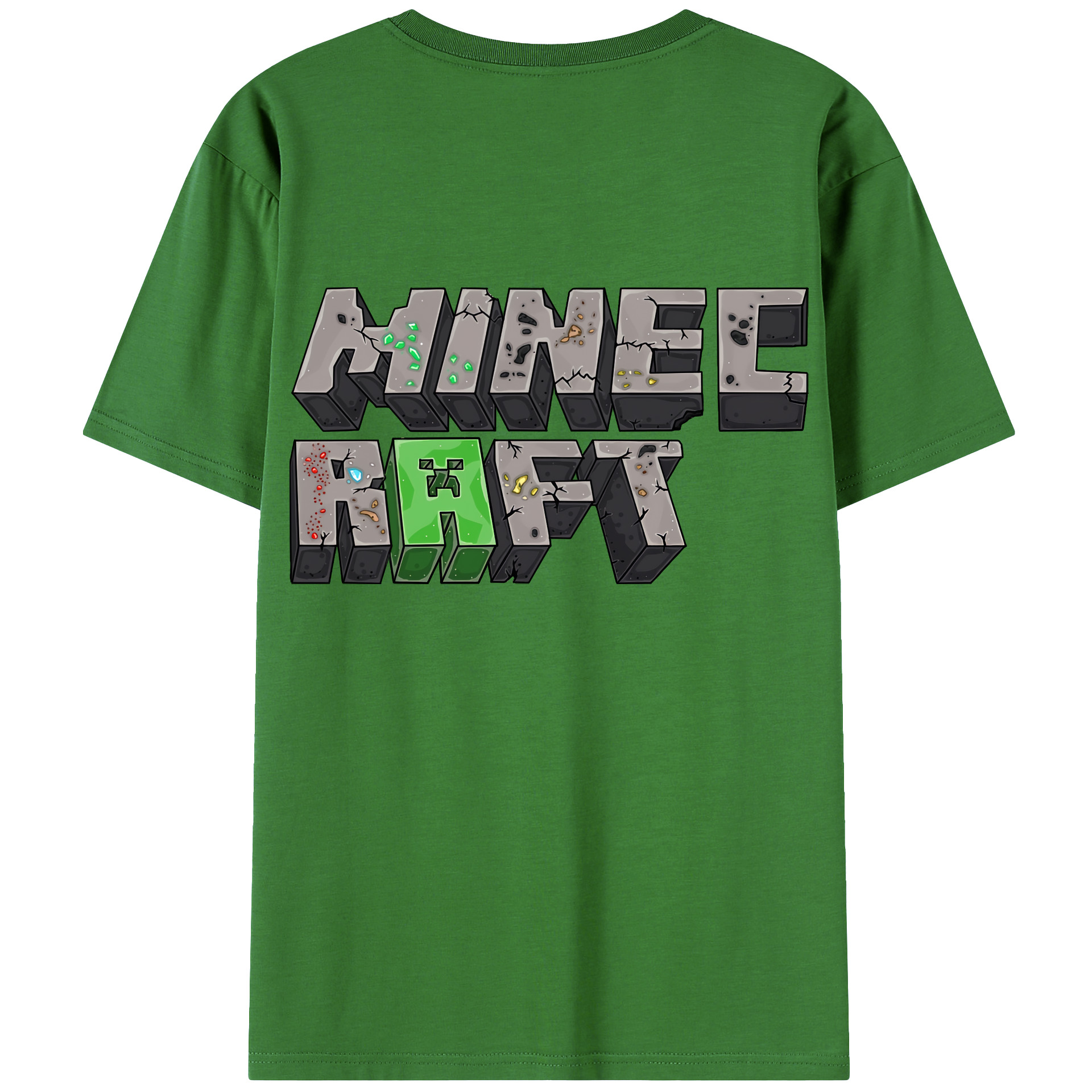 （画像用） マインクラフト ブロックの世界 Minecraft MC Block world レディース半袖Tシャツ(バックプリント)